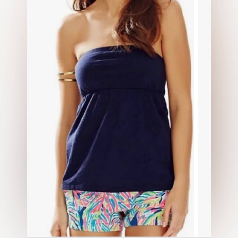 Lilly Pulitzer NWT Val Tube Top, Navy, sz L